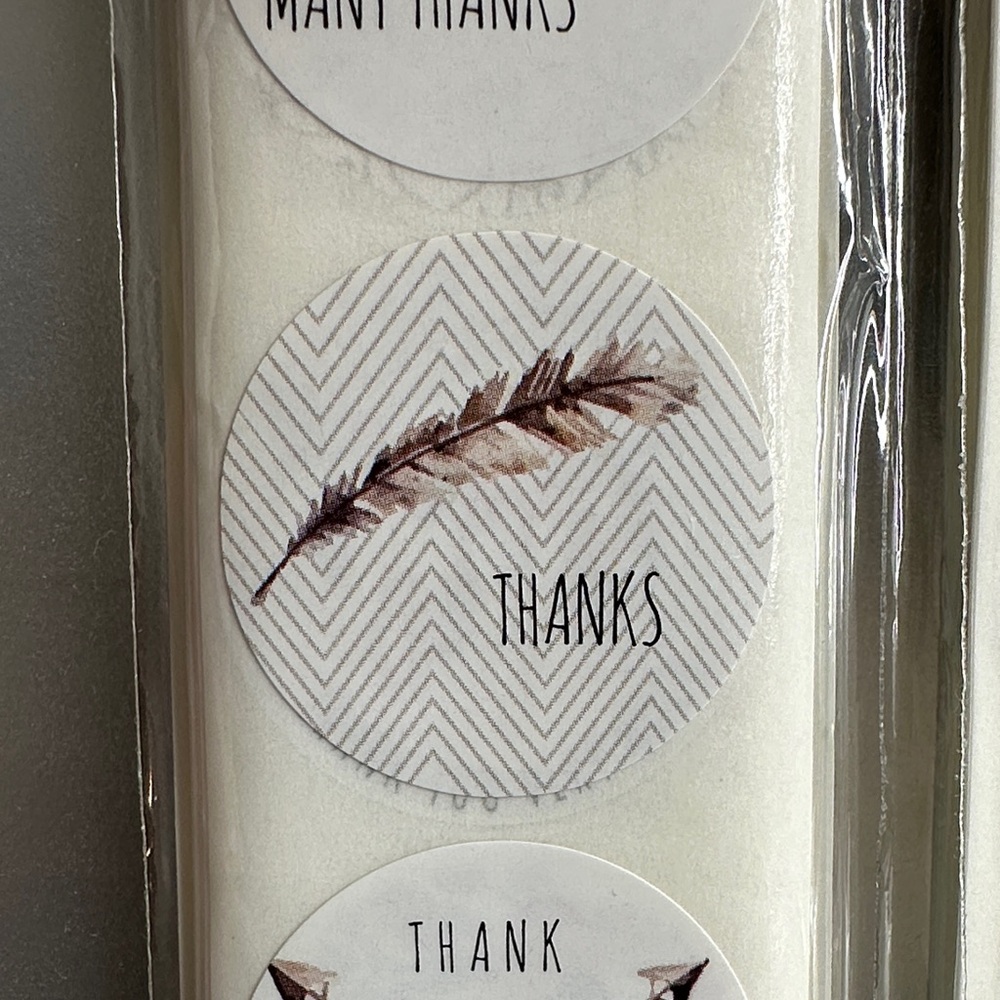 300  1 Inch Boho Floral Thank You Sticker Set - Picture 3 of 8